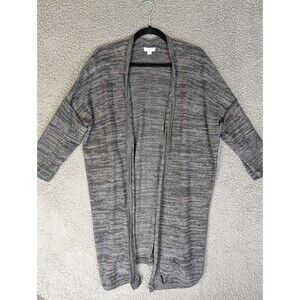 J. Jill Pure Jill Women's Gray Open Front Knit Linen Blend Cardigan Size M